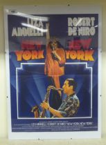 A French language coloured film poster  'New York, New York'  21" x 14"
