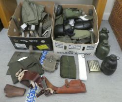 Military related collectables: to include a water bottle and carrier  (Please Note: this lot is