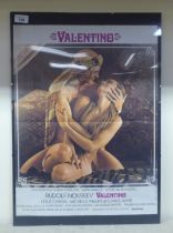 A French language coloured film poster  'Valentino'  21" x 14"