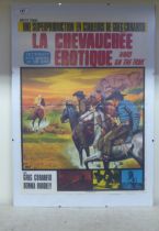 A French language coloured film poster 'La Chevauchee  Erotique' (Hard on the Trail)  21" x 14"