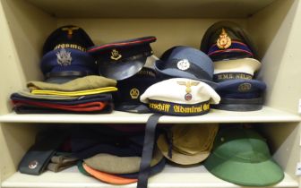 Military and other, mainly 20thC headgear: to include peaked caps, berets and side caps (Please