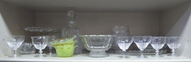 Functional glassware: to include a decanter  10"h; and a tazza