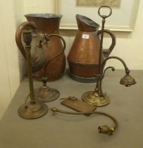 Metalware: to include a 19thC copper ewer