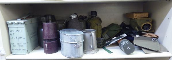 Military related items: to include campaign canteen items; and an ammunition carrier (Please Note: