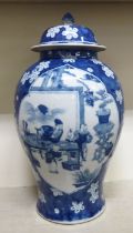 A late 19thC Chinese Export porcelain vase and cover  18.5"h