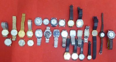 Variously cased and strapped wristwatches