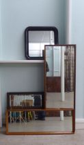 Four 20thC mirrors: to include a 1970s teak framed example  48" x 17"