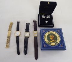 Items of personal ornament: to include three variously cased and strapped wristwatches