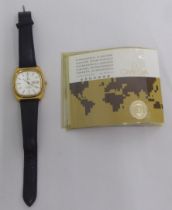 An Omega Seamaster gold plated and stainless steel cased wristwatch, the quartz movement faced by