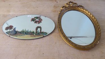 Two dissimilar 20thC mirrors  13" x 22" and 26" x 17"