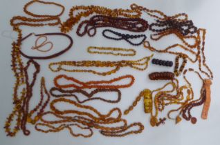 Amber coloured costume jewellery