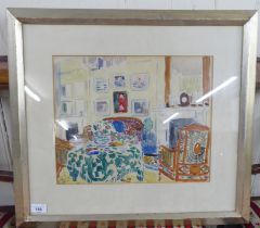 From the studio of Walter Taylor - an interior scene  watercolour  12" x 15"  framed