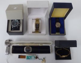 Six variously strapped and cased wristwatches: to include Buren, Accurist, Seiko and Talis  five