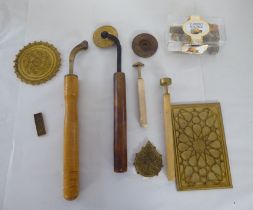 Book binding tools; and cast metal press plates  mixed designs & sizes