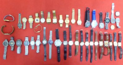 Variously cased and strapped wristwatches