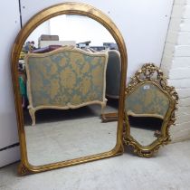 Two modern mirrors, in gilt frames  27" x 16" and 40" x 27"
