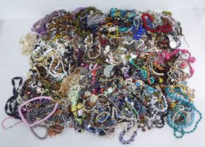 Costume jewellery: to include coloured bead necklaces