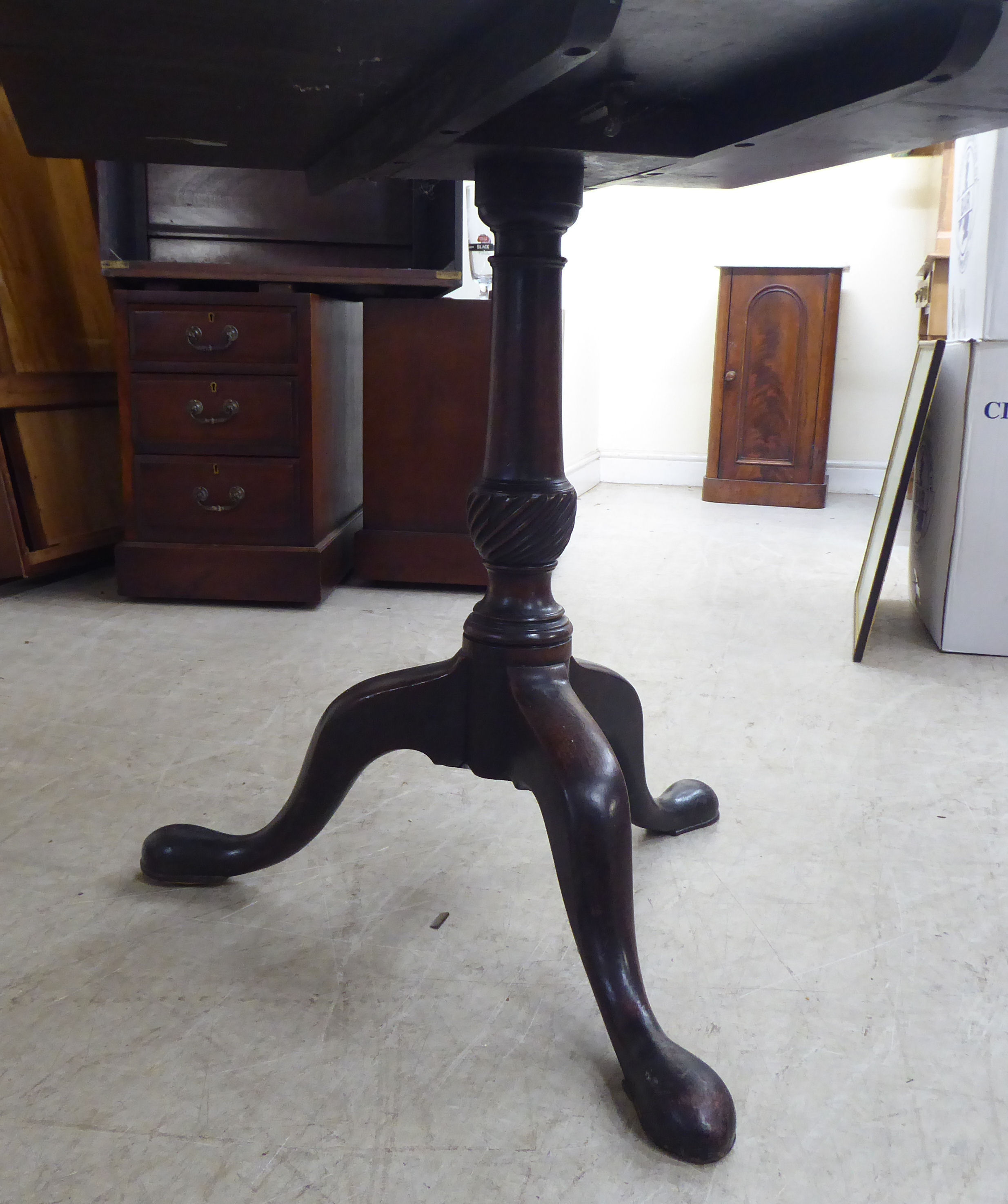 A late 19thC mahogany (marriage) pedestal table, the top raised on a turned column and tripod - Image 2 of 3