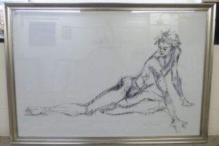 Modern School - a posing dancer  print  35" x 51"  framed