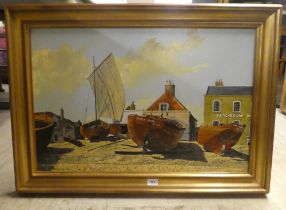 Michael John Hunt - 'Deal, Kent' a shoreline scene  oil on canvas  bears a signature  19" x 29"