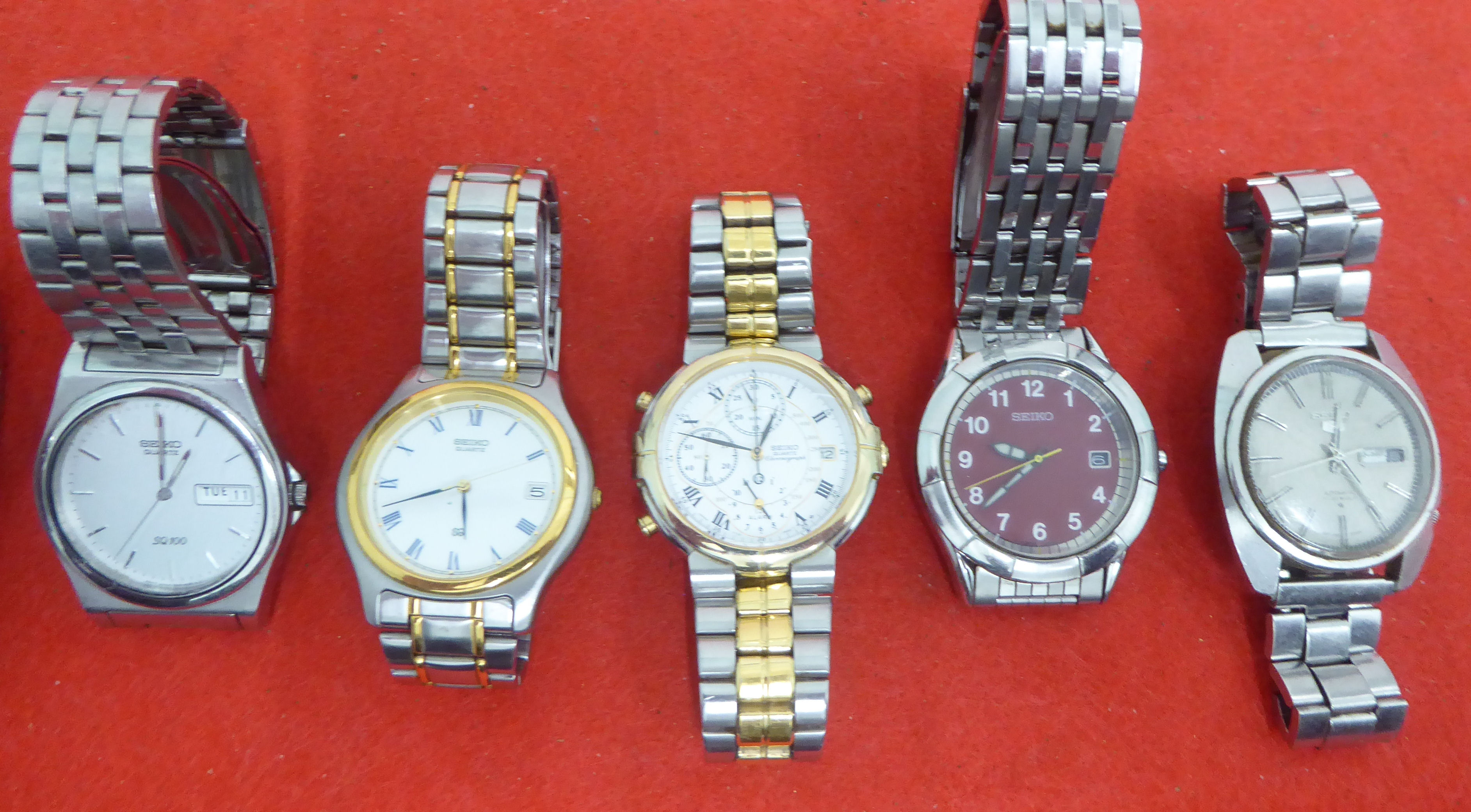 Ten Seiko variously cased and strapped wristwatches - Image 2 of 2