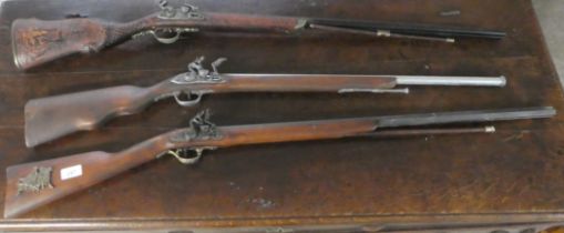Three replica 19thC style rifles  (display purposes only)