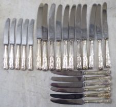 Loaded silver handled table knives  Sheffield marks