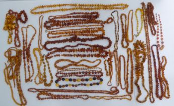 Amber coloured costume jewellery