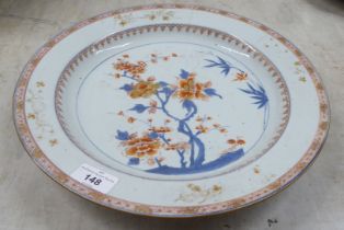 An 18thC Chinese porcelain shallow plate  14"dia