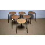 Six vintage Danish stacking stools.