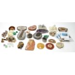 A selection of mineral samples and fossils