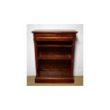 A Victorian style mahogany open bookcase.