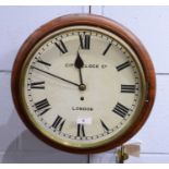 City Clock Co, London: a late 19th Century mahogany wall timepiece.