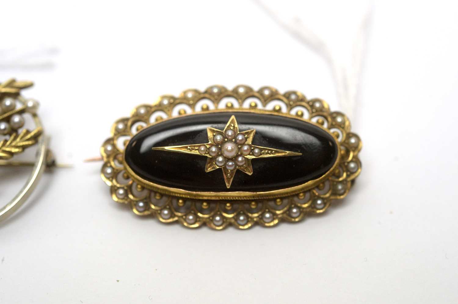 A mourning brooch; and two others. - Image 2 of 7