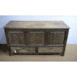 An 18th Century oak mule chest.