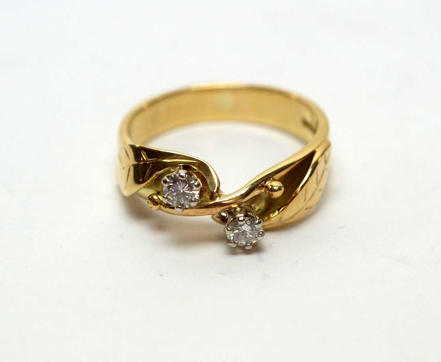 A two stone diamond ring, - Image 7 of 9