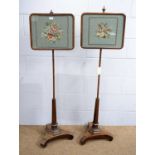 Two Victorian rosewood pole stands.