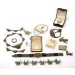 A selection of silver and other jewellery,