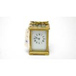 A 20th Century French brass cased carriage clock