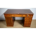 A Victorian mahogany twin-pedestal desk.