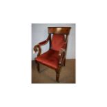 A mid 19th Century mahogany armchair.