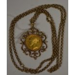 A Queen Victoria gold sovereign pendant