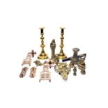 A selection of brass wares