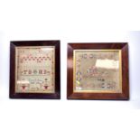 Two Victorian needlework samplers