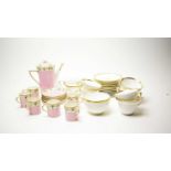 A Royal Worcester ‘Viceroy’ pattern tea service; and a Fenton ‘Milo’ coffee service