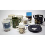 A Wedgwood American Bicentennial black and white Jasperware twin-handled loving cup or mug; and othe