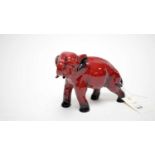 A Royal Doulton flambé elephant figure