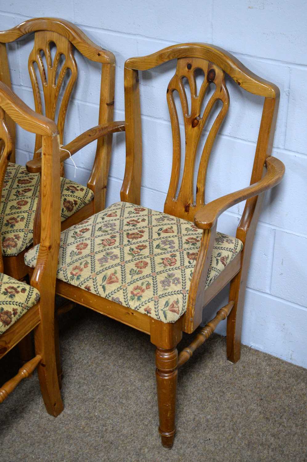 Ducal: a set of ten pine dining chairs (includes two carvers). - Image 4 of 4