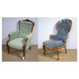 Two Victorian armchairs.