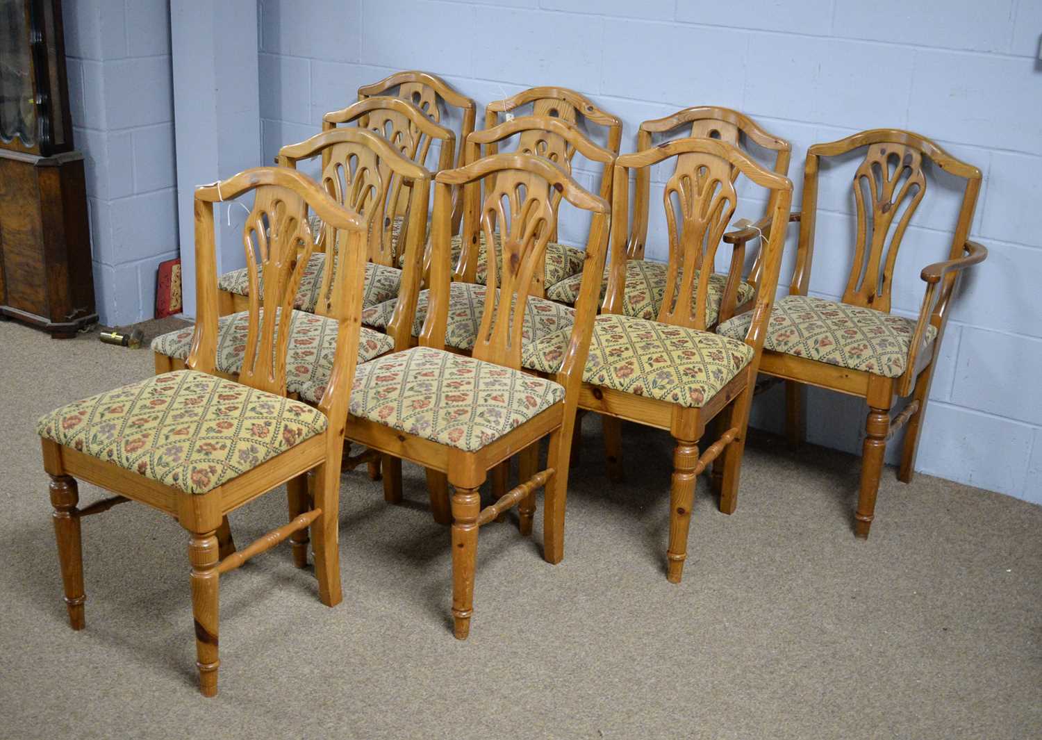 Ducal: a set of ten pine dining chairs (includes two carvers). - Image 2 of 4